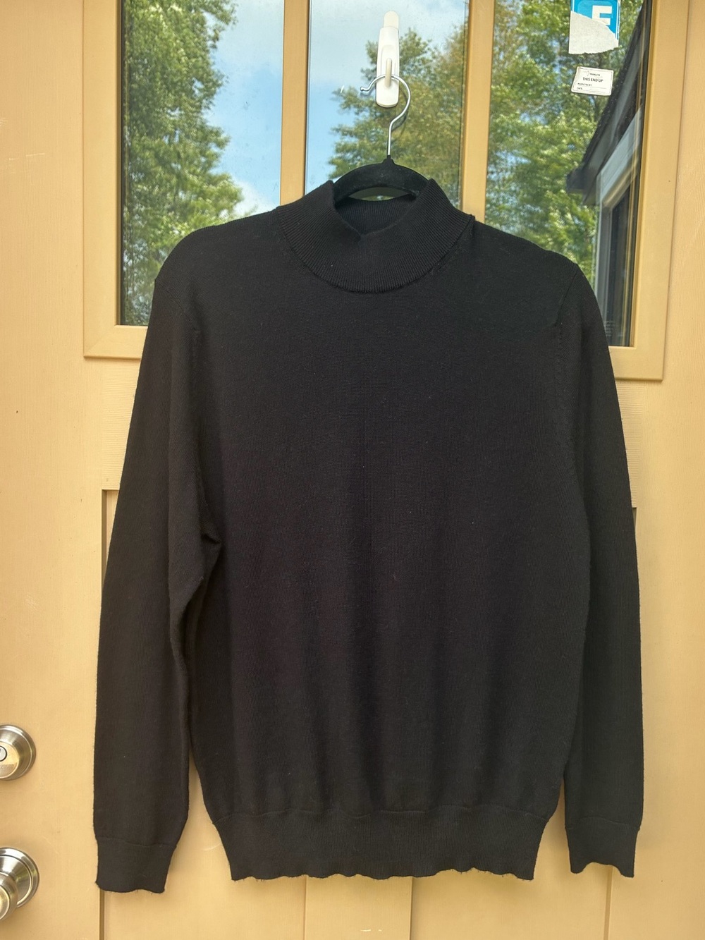 Jos. A. Bank Black High Neck Sweater 100% Merino Wool Women's Medium